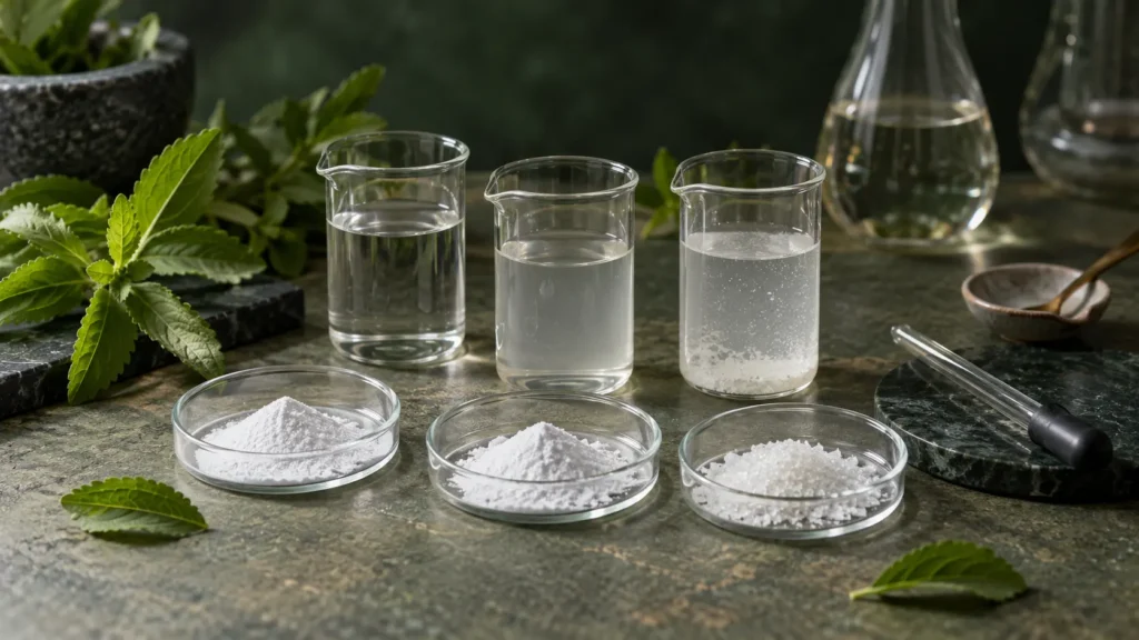 Reb A vs Reb D vs Reb M solubility comparison for beverage formulation