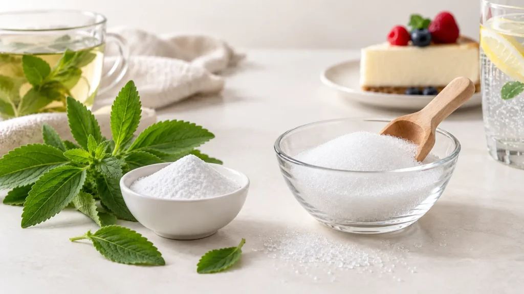 Stevia extract and erythritol used in sugar-reduced food formulation