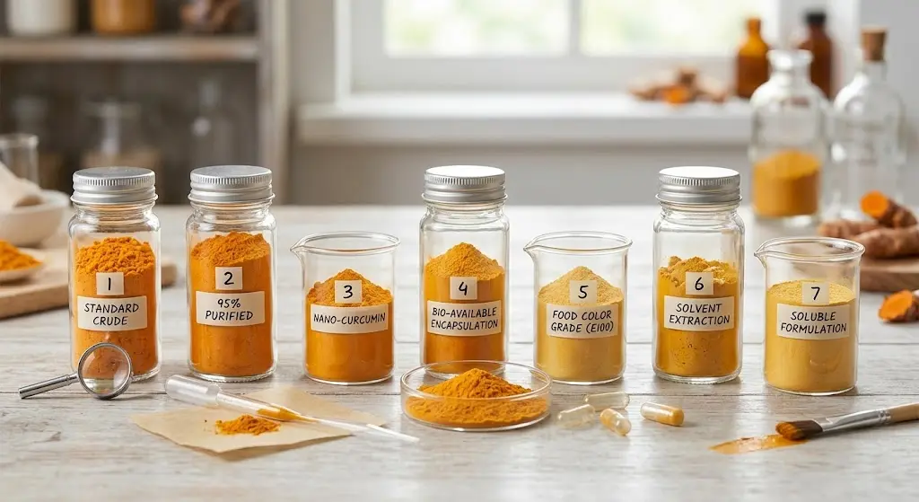 Types of Curcumin Extract: 7 Grades by Process, Assay and Use