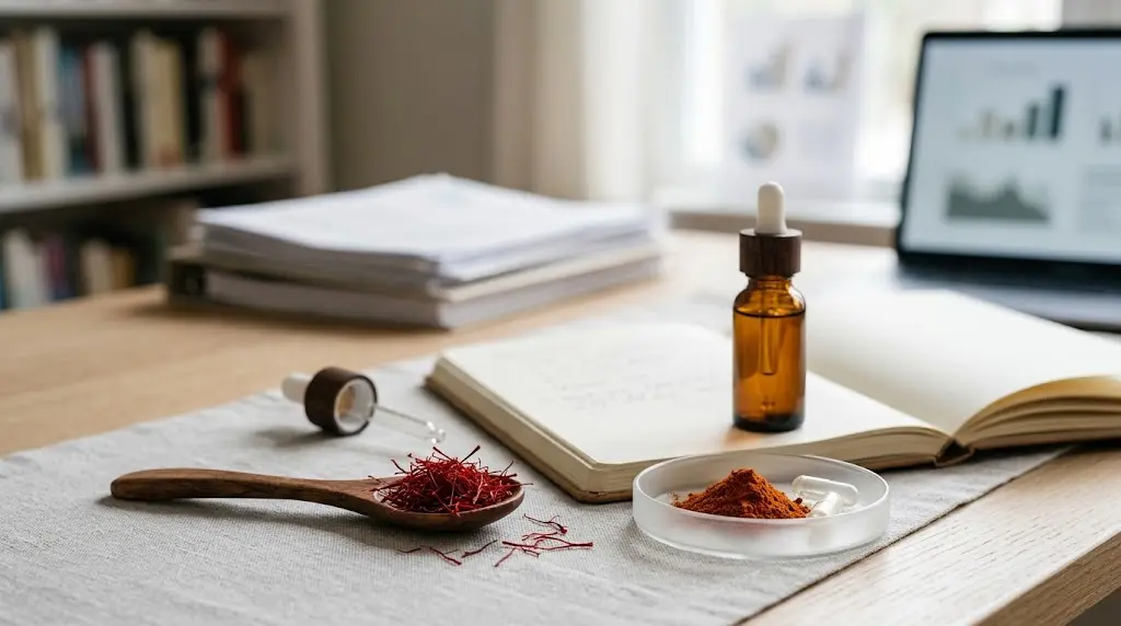 Saffron extract for depression — Crocus sativus stigma, the source of crocin used in over 20 clinical trials for mood support